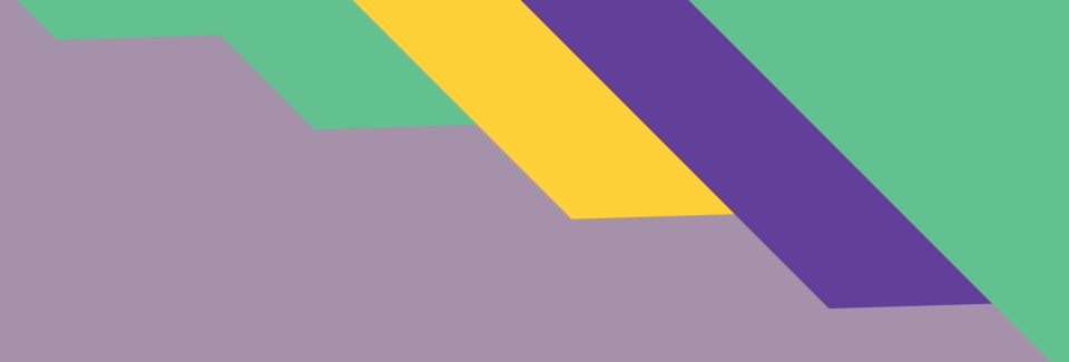 Non-figurative colourful abstract shapes in Dialexy's branding colour (green, yellow and purple)
