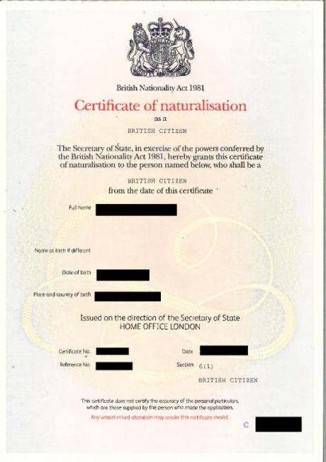 Naturalisation Certificate Certified Translations | Dialexy